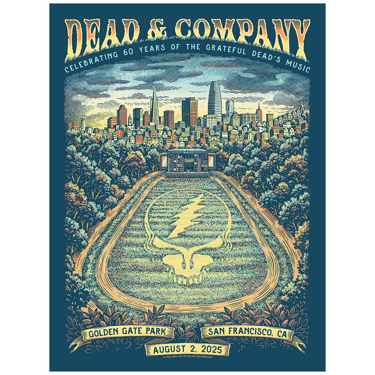 DEAD & COMPANY ポスター ゴールデンゲートパーク2025 Dead & Company Golden Gate Park Event Poster - August 2, 2025