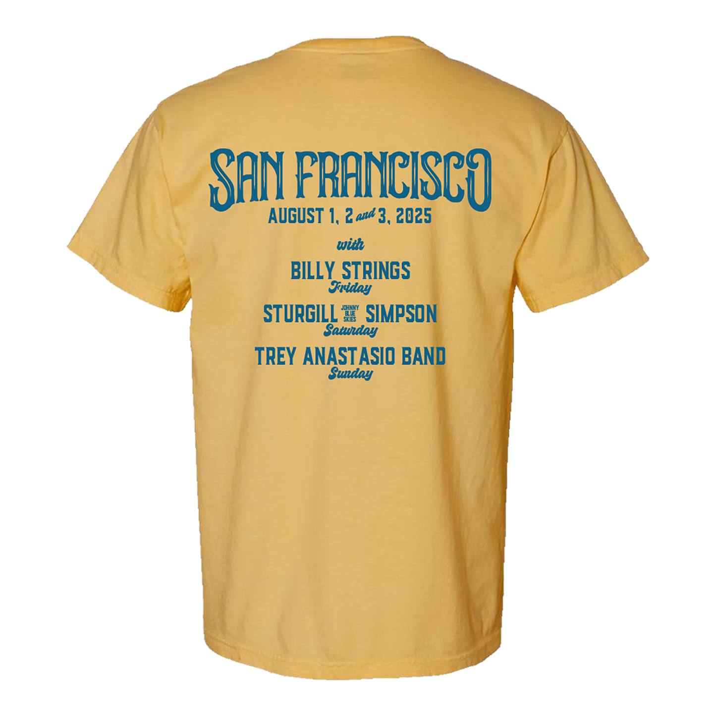 Dead & Company Golden Gate Park Mustard Tee Back