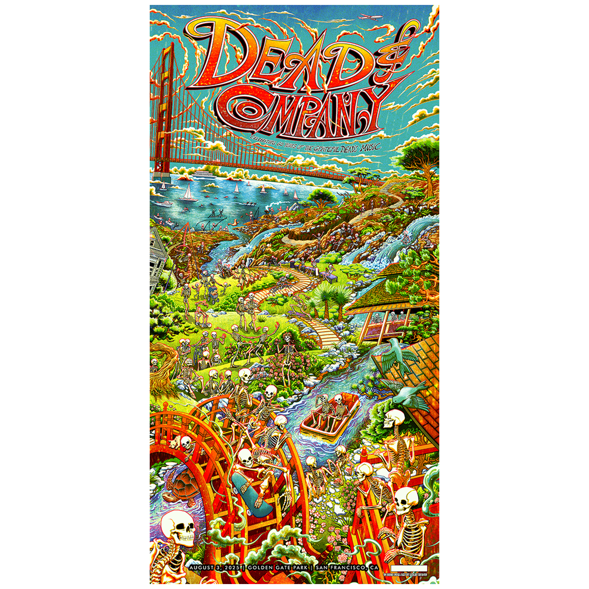 Dead & Company Golden Gate Park Event Poster August 3, 2025 Dead & Company Golden Gate Park Event Poster August 3, 2025