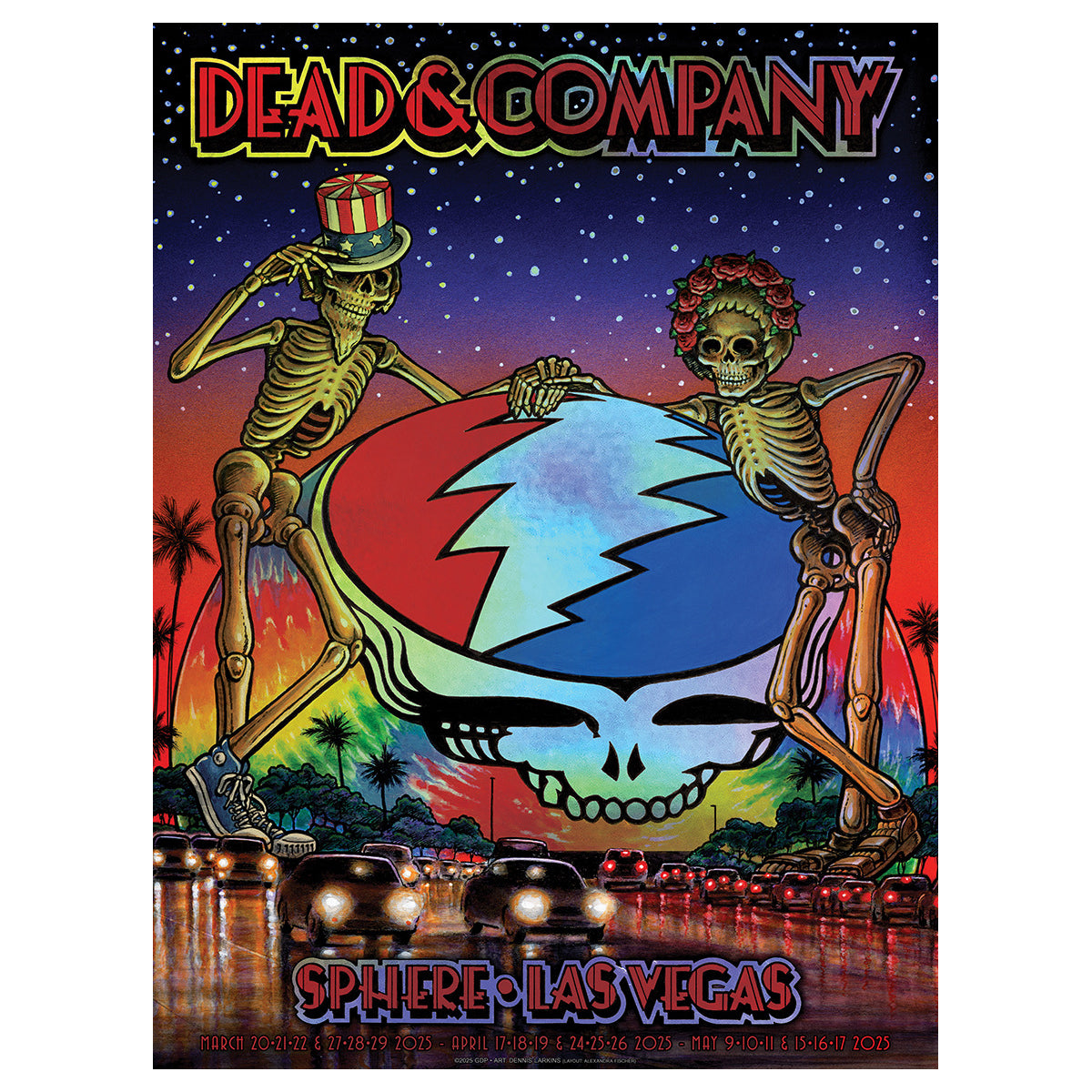 Dead & Company 2023年夏ツアーポスター AJ Masthay Dead and Company 2023 Summer Tour Concert Poster