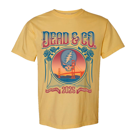 Dead & Company Golden Gate Park Mustard Tee Front
