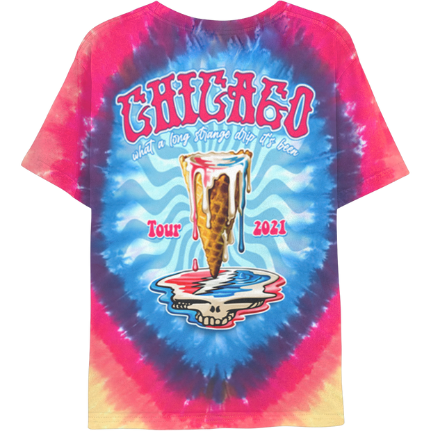 Chicago Event Ice Cream Stealie Tour 2021 Tie-Dye Tee